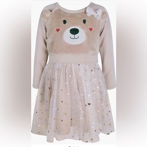 Zunie Kids Faux Fur Teddy Bear Tutu Dress